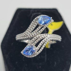 925 Topaz Bypass Ring